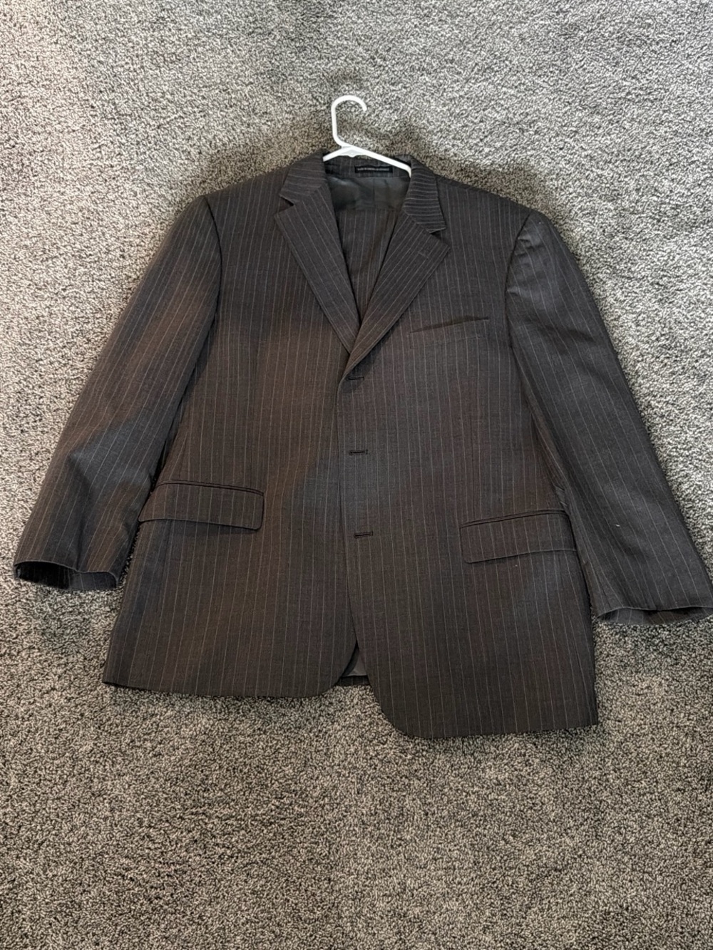 Andrew Fezza Brown Pinstripe Two-Button Blazer